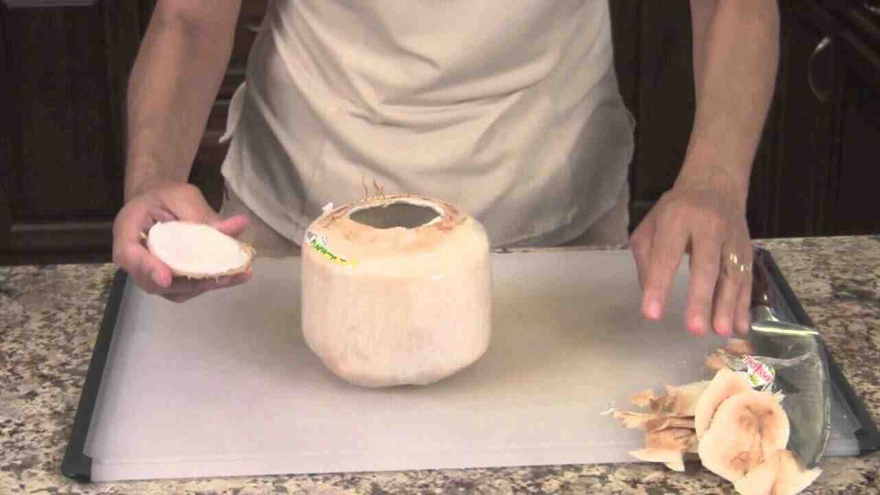 How do you eat a peeled coconut?