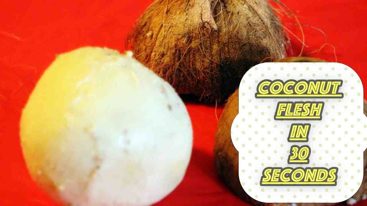 How do you hollow a coconut without cutting it in half?