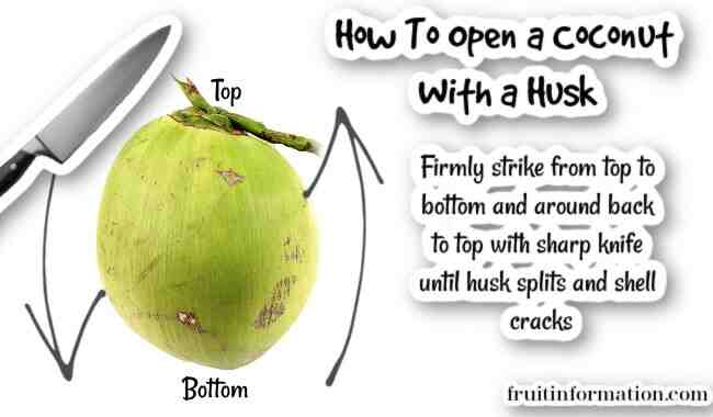 How do you open a coconut husk at home?