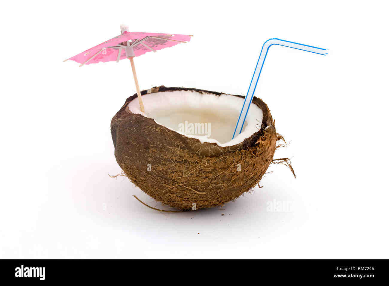 How do you open a coconut with a straw?