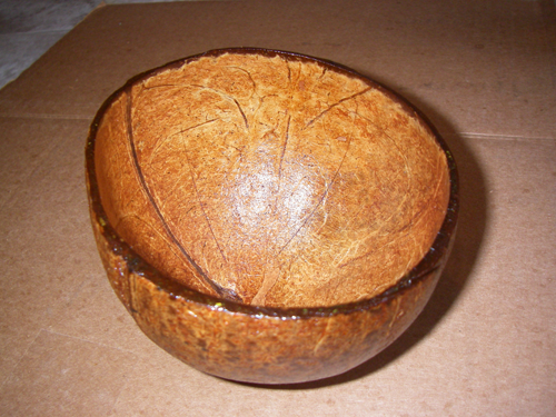 How do you turn a coconut shell into a bowl?