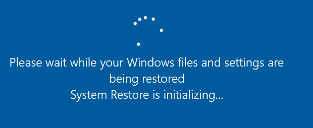 How to How do I know if System Restore is stuck?