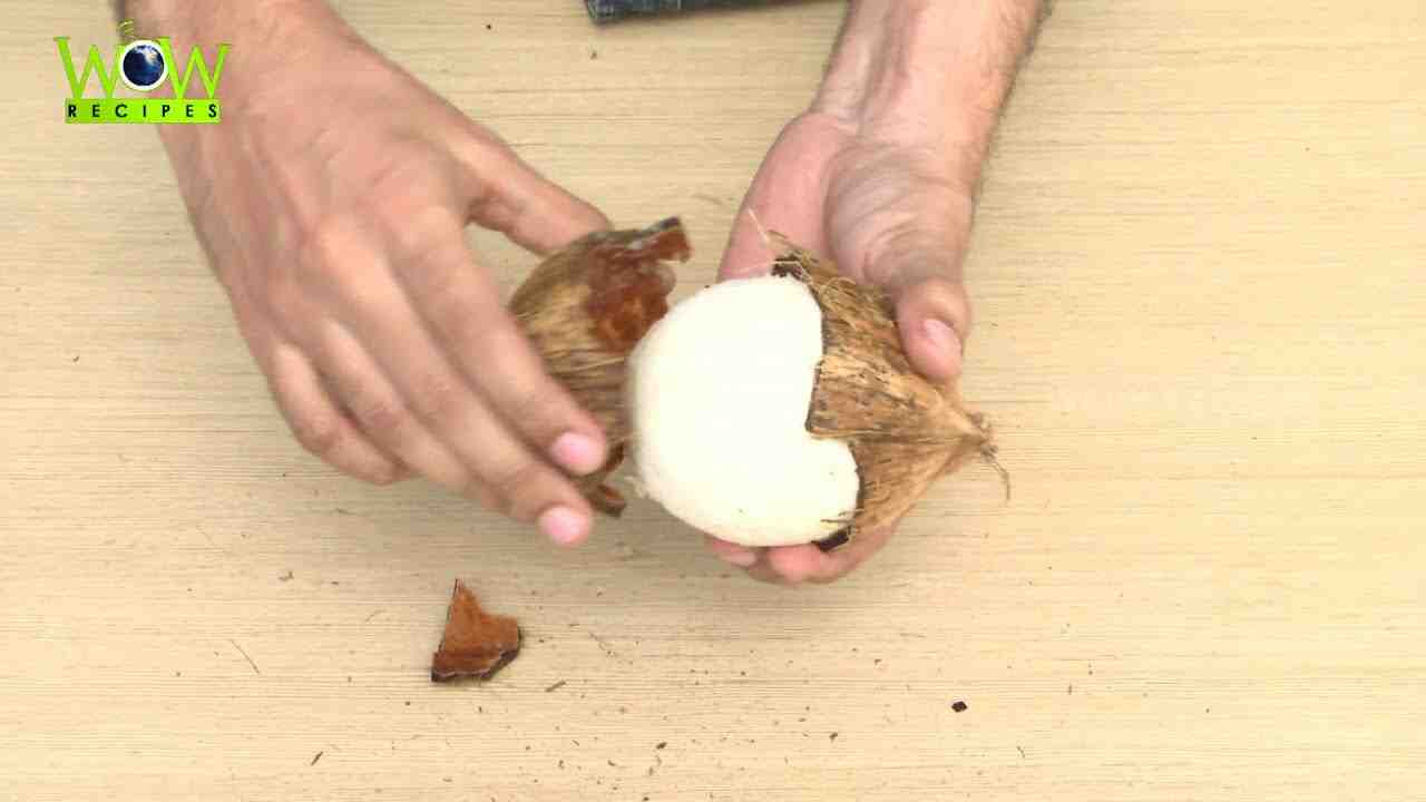 What is the easiest way to remove coconut shell?