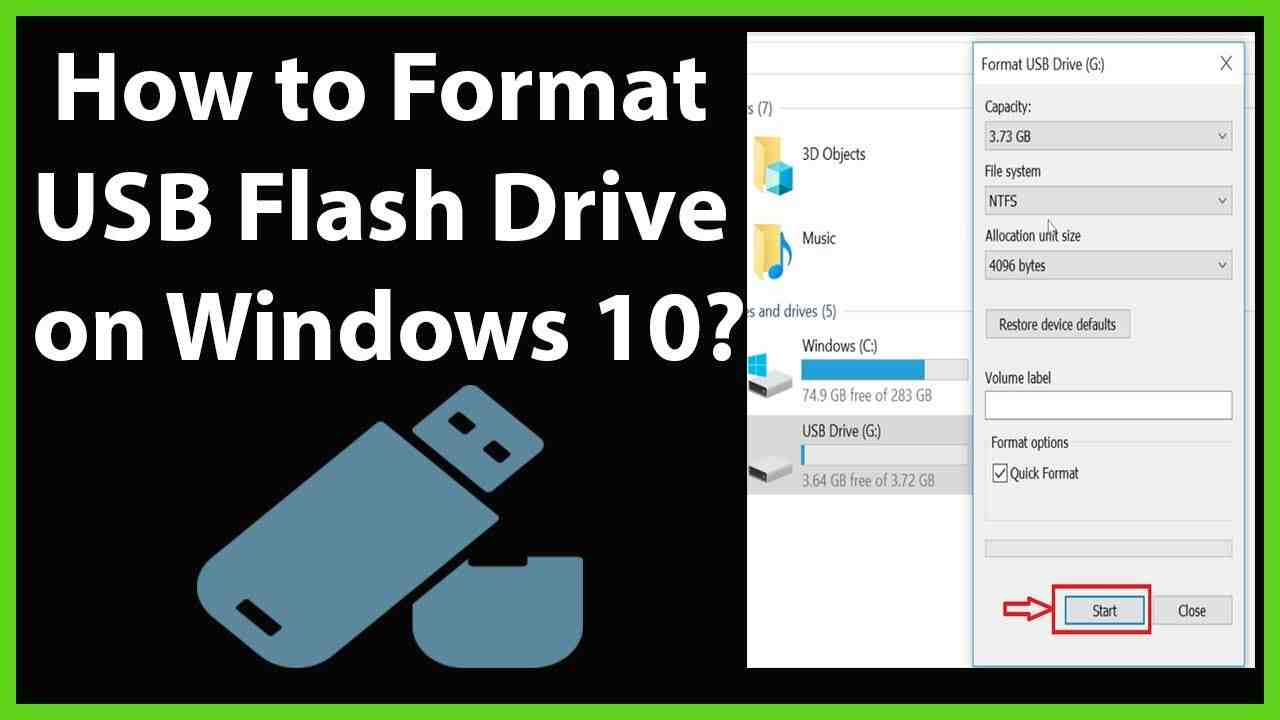 Do I need to format my USB for Windows 10?