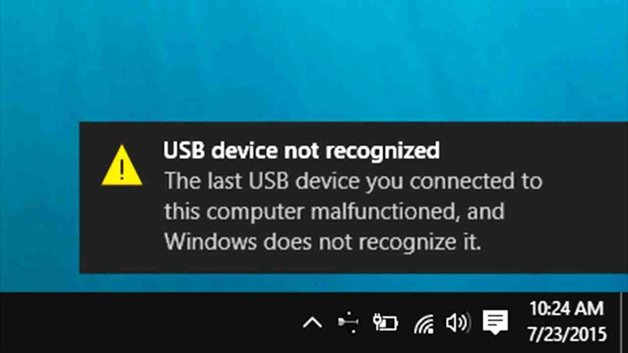 How do I fix USB device not recognized?