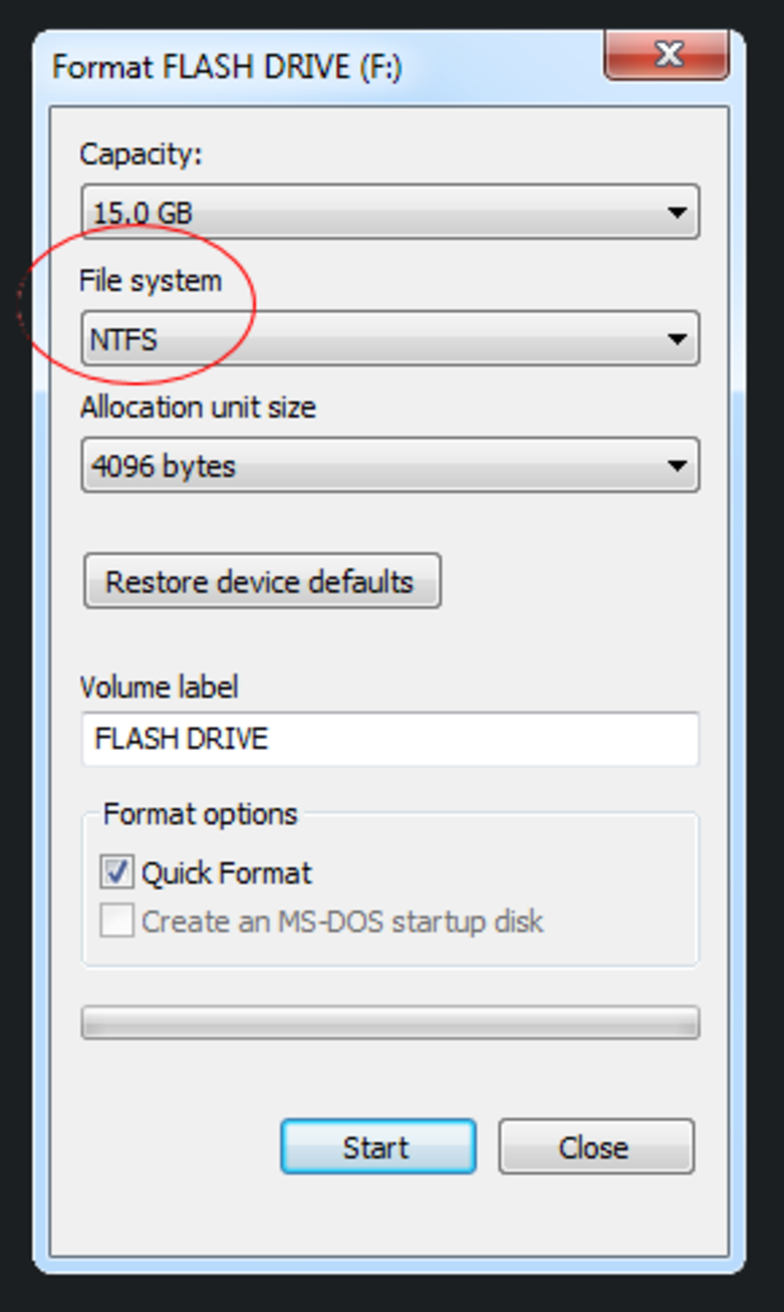 How do I format a USB drive to its original size?