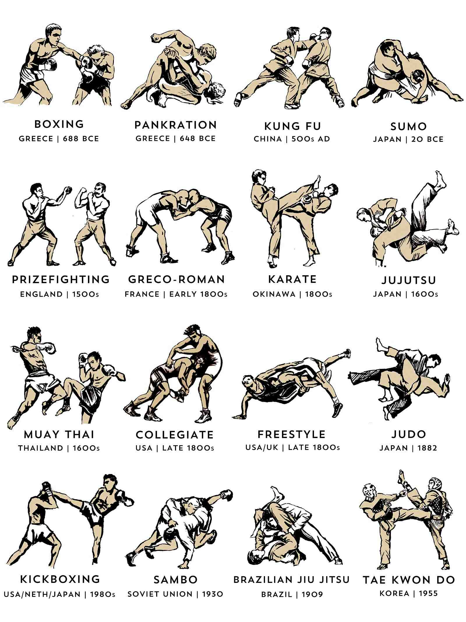 How many different types of martial arts are there?